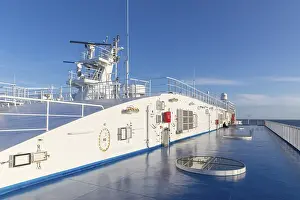 Baltic Sea Ferry Prints: Upper deck in blue and white