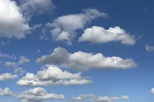 White Cloudy Sky Prints: In the upper half of the image