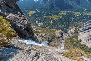 Yosemite National Park Waterfall Prints: Upper Yosemite Fall, looking down the waterfall
