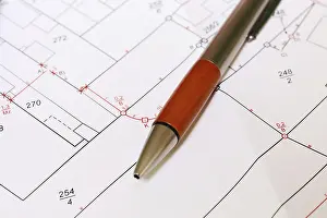 Urban Development Plan Prints: Urban development plan on a desk