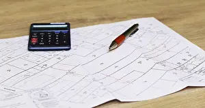 Urban Development Plan Prints: Urban development plan on a desk