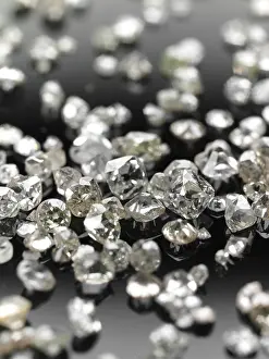 Diamond Production Prints: Many valuable diamonds, some rough