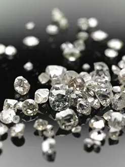 Precious Gemstones Prints: Many valuable diamonds, some rough