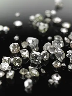 Precious Gemstones Prints: Many valuable diamonds, some rough