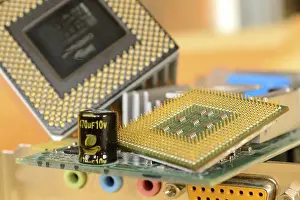 Electronic Circuitry Prints: Various computer hardware - processor and plug-in cards
