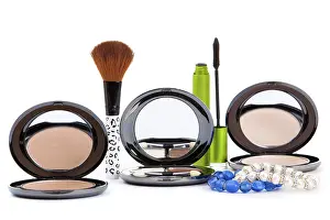Isolated Cosmetics Prints: Various cosmetics isolated over white
