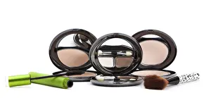 Studio Shot Cosmetics Prints: Various cosmetics isolated over white