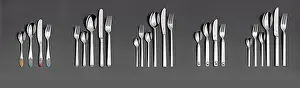 Empty Dining Table Setup Prints: Various cutlery