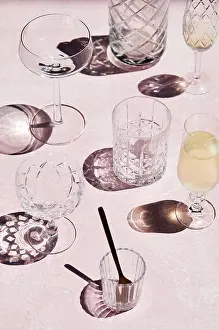 Elegant Glassware Prints: From above various elegant glassware