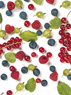 Summer Berries Prints: Various fresh summer berries background