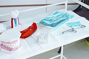 Dental Instruments Prints: Various instruments, dental models