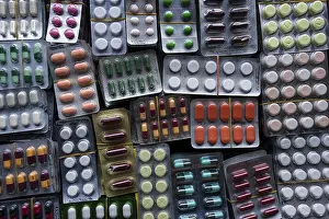 Medication Packaging Prints: Various tablets in blister pack