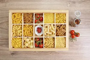 Tomato Sauce Recipes Prints: Various types of pasta in a frame