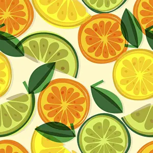 Bright Background Prints: Vector bright background with lemon