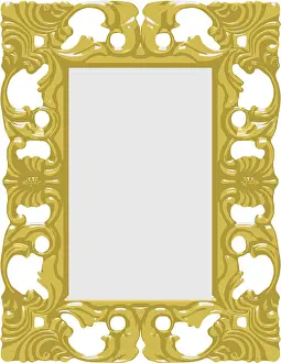 Golden Picture Frame Prints: Vector gold frame