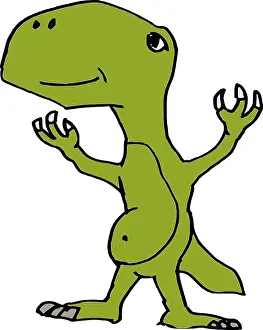 Ancient Civilization Illustration Prints: Vector illustration of a cute dinosaur on white