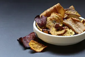 Vegetable Chips Prints: Vegetable chips in shell, consisting of carrots