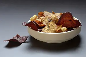 Vegetable Chips Prints: Vegetable chips in shell, consisting of carrots
