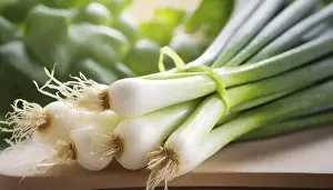 Deserted Garden Vegetables Prints: Vegetable, spring onion or spring onion