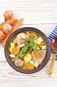 Nutritionally Balanced Meals Prints: Vegetable stew with meat and herbs