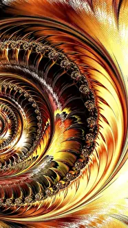 Fractal Computer Graphics Prints: Vertical fractal background - abstract computer-generated image