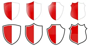 Indonesian Nationality Symbol Prints: Vertical Indonesia flag in shield shape