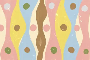 Colorful Illustration Prints: A vibrant abstract background featuring multicolored wavy patterns interspersed with dotted elements