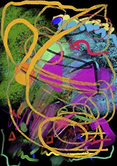 Colorful Design Prints: A vibrant and dynamic abstract composition featuring bold