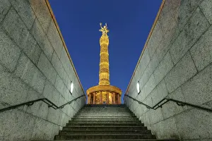 Victory Column Germany Prints: The Victory Column in Berlin at night from a different angle