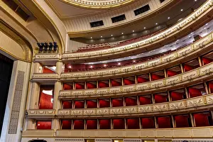 Prints of Vienna, Austria - September 8, 2024: Interior of Vienna State Opera house in Vienna in Austria Opera Prints: Vienna State Opera House Print - Vienna, Austria