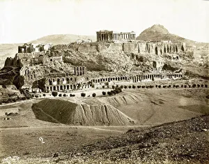 Acropolis of Athens Print, digitally restored reproduction