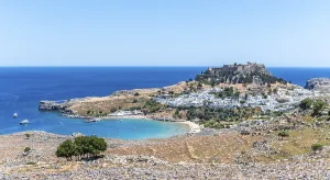 Dodecanese Island Greece Prints: View of the Acropolis of Lindos