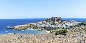 Ancient Civilization Heritage Site Prints: View of the Acropolis of Lindos