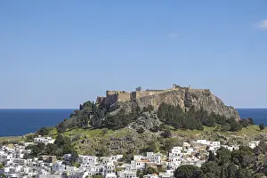 Abandoned Castle Fortification Prints: View of the Acropolis of Lindos