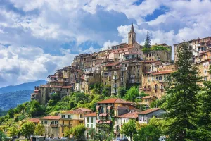 Southern Europe Architecture Prints: View of Apricale in the Province of Imperia