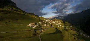 Europe's Historic Castles Prints: View towards Ardez to the castle
