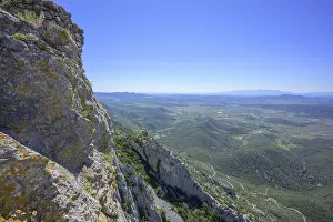 Cathar Castle Queribus Prints: View from the Cathar castle of Queribus