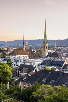 Old Historic Town Center Prints: View of the city, Predigerkirche
