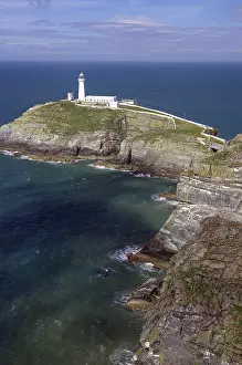 Welsh Coastline Prints: View of the cliffs and the lighthouse