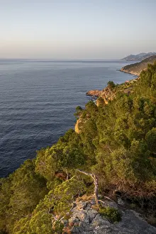 Spanish Coastline Prints: View over the cliffs and the sea, Majorca, Spain