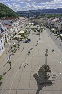 Deserted Historic Town Square Prints: View from the clock tower to St