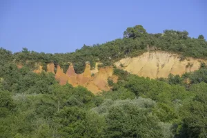 Deserted Rocky Landscape Europe Prints: View of the Colorado de Rustrel ochre cliffs