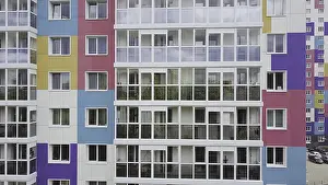 Beautiful City View Prints: Top view of colored residential complex