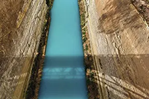 Greek Tourist Attractions Prints: View down into the Corinth Canal