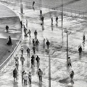 Related Prints: Crowd Scene Print with Window Reflection