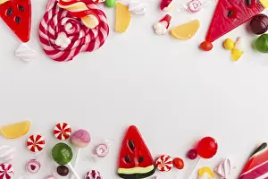 Balanced Diet Meal Prep Prints: Top view delicious sweets with copy space