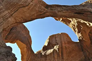 Blue Sky Desert Scene Prints: A view through the Double Arch