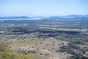 Costa Rica National Park Prints: View over dry plain to the sea