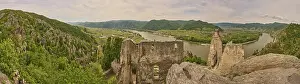 Historic Fortification Austria Prints: View from Durnstein castle in spring