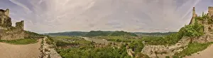 Lower Austria Tourist Attraction Prints: View from Durnstein castle in spring